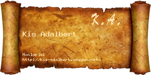 Kis Adalbert névjegykártya